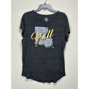Louisiana “Y’all” T-shirt By Home Free Women’s XL 16/18 Dark Gray